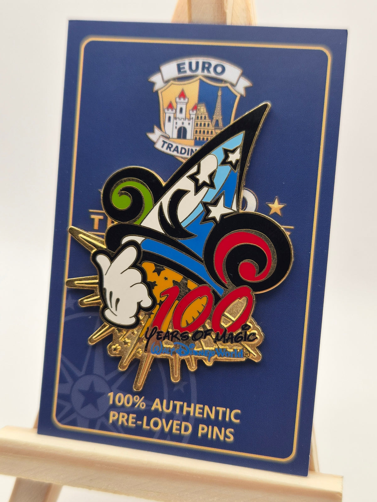 Mickey Mouse Sorcerer Hat - 100 Years of Magic Walt Disney World - 100% Authentic Disney Pin