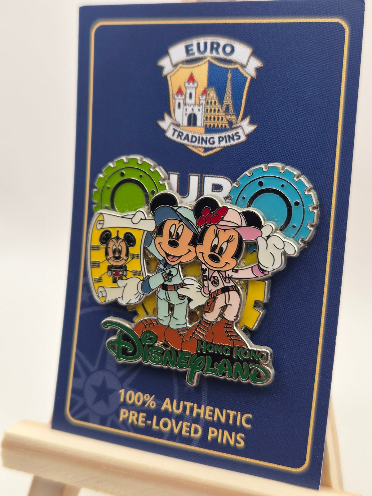 Mickey Mouse and Minnie Mouse - Hong Kong Disneyland Construction Plans - 100% Authentic Disney Pin