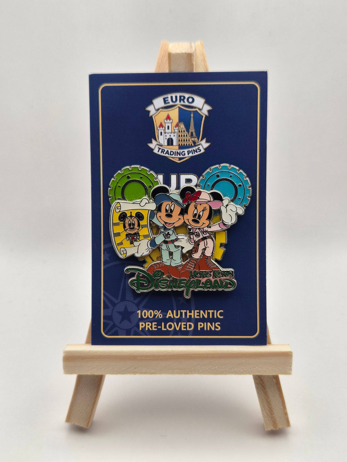 Mickey Mouse and Minnie Mouse - Hong Kong Disneyland Construction Plans - 100% Authentic Disney Pin