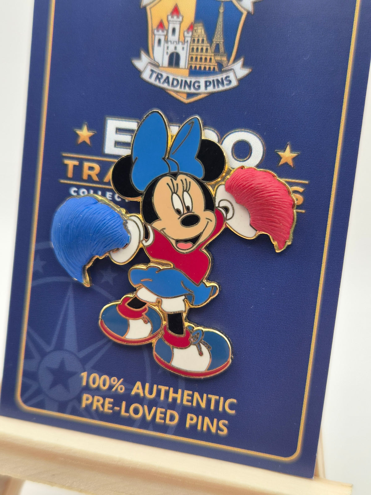 Minnie Mouse - Cheerleader with Pom Poms - 100% Authentic Disney Pin